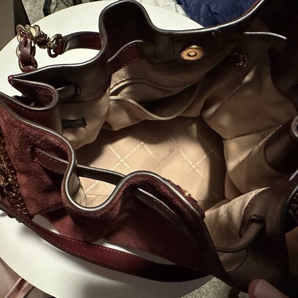 Michael Kors- Mina Large Suede Chain Shoulder Bag - Picture 4 of 4